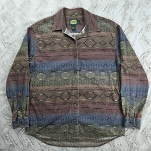 Cabelas for women 90s vintage aztec button up